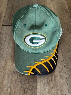Green Bay Packers Baseball Cap with Yellow Football Stitch